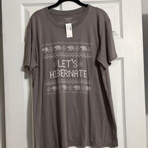 Maurices Gray 'Let's Hibernate' Short Sleeve Graphic Tee